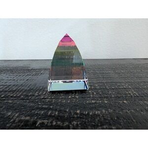 Swarovski Crystal Prism Pyramid Vitrail Rainbow 2.5" Paperweight Retired CHIPPED